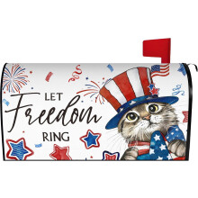 4th of July Cat Mailbox Cover 25.5x21 inch Patriotic