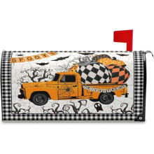 Ghost Truck Mailbox Cover Magnetic Pumpkin Decor 25 x 21