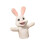 White Easter Bunny Hand Puppet with Movable Mouth 1pc 1