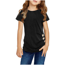 Girls Black Knot Tunic Top Size 8