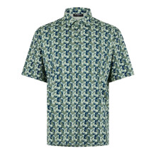 (L, Frosty Green) Farah Mens Trawick Geometric Polo Shirt