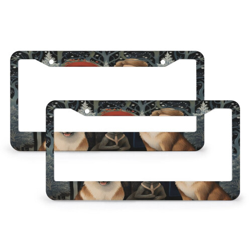 Family Holiday License Plate Frames Aluminum 2 Pack