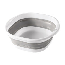 Grey Foldable Foot Soaking Bucket with Massage Bumps 1 Pc