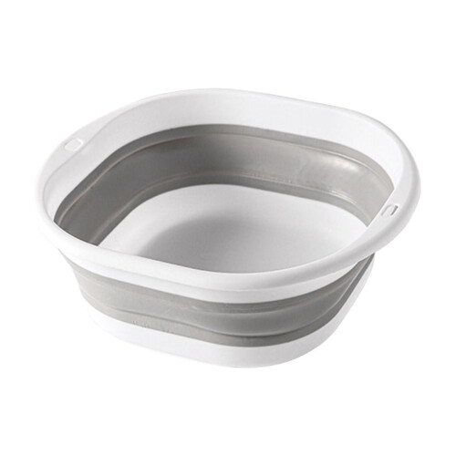 Grey Foldable Foot Soaking Bucket with Massage Bumps 1 Pc