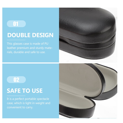 Black PU Eyeglass Organizer Hard Shell Box