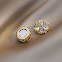925 Silver Gold Magnetic Drop Earrings Cubic Zirconia