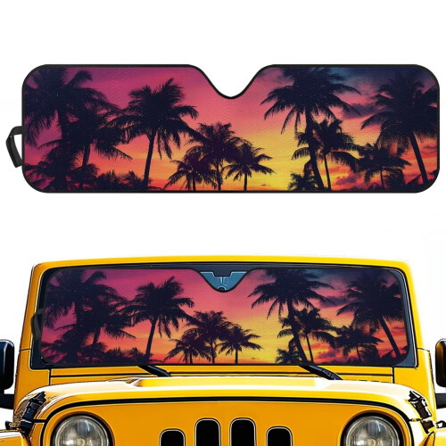 Foldable Hawaiian Palm Tree Sun Shade for Jeep Wrangler