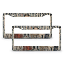 Family Holiday License Plate Cover Set Stainless Aluminum 2