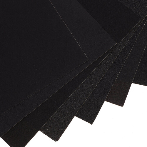 Black Sandpaper Sheets Set 60-320 Grit 9 Sizes 1