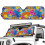 Foldable Windshield Sun Shade Tropical Hibiscus Print 1