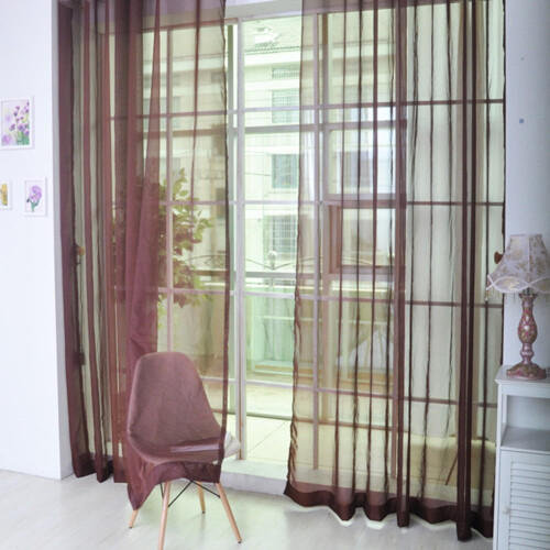 Solid Color Wedding Curtain Coffee 100x201 cm