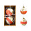Shiny Glitter Glass Ornaments Orange 2-Pack 1