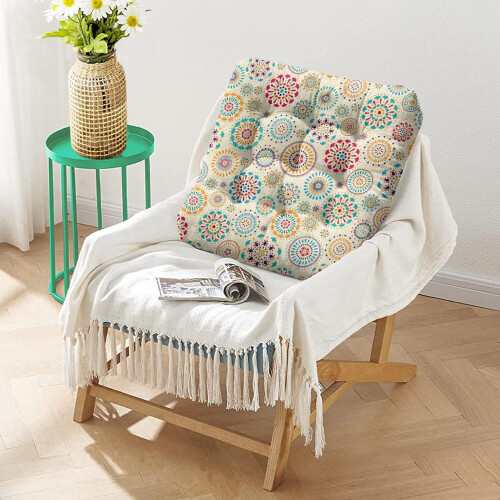 Square Meditation Cushion Boho Style 22 x 22 inches 1