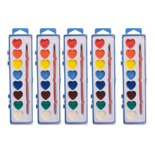 Metallic Watercolor Palette Set Heart-Shaped 8 Colors with