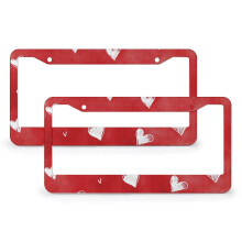 Heart-Shaped License Plate Frames Aluminum 2 pcs