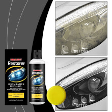 Headlight Restoration Kit with Cleaner Polish and UV