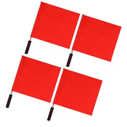 Red Handheld Flags for Racing and Outdoors 4 Pieces