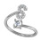 Women's Stainless Steel Initial Letter Ring with Cubic 1