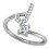 Women's Stainless Steel Initial Letter Ring with Cubic 1