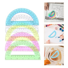Plastic Protractor 180 Semicircular 12 Pcs