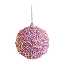 Glitter Shatterproof Christmas Ball Ornament Pink 4 pcs