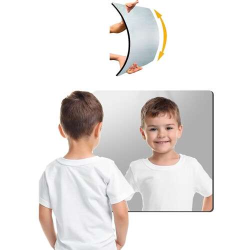 Eva White Silver Narrow Bathroom Mirror with Beveled Edge