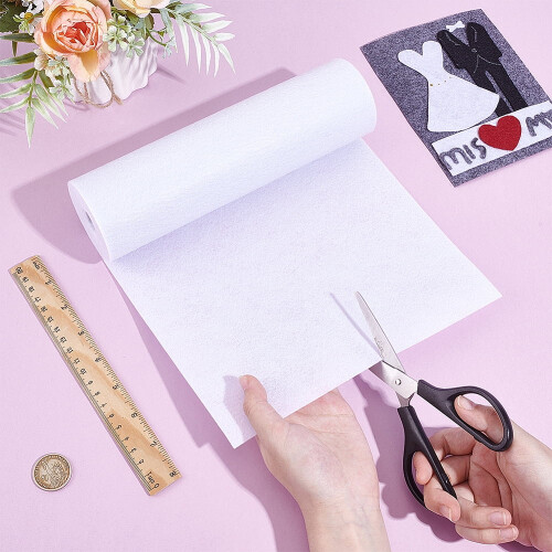 Rectangle Non-Woven Felt Fabric White Smoke 240x1mm 3m Roll 2