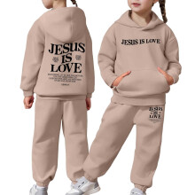 Toddler Girls Long Sleeve Coat and Jogger Pant Set Khaki