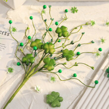 St. Patrick's Day Shamrock Ornaments Plastic Green 12 pcs