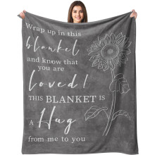 Purple Hug Blanket Sunflower Design 50x60 inches