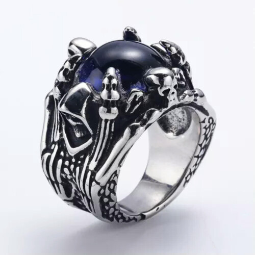 Dark Wizard Ghost Eye Ring Stainless Steel Men Size 7-13 2