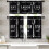 Farmhouse Kitchen Curtains Set Black White Abstract 36 inch 1
