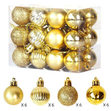 Purple Shatterproof Christmas Balls 1.18 Inch 24 Pcs