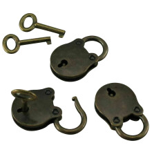 Mini Padlocks Vintage Bronze Style 3 PCS