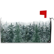 Winter Forest Snow Magnetic Mailbox Cover 21x18 Inch