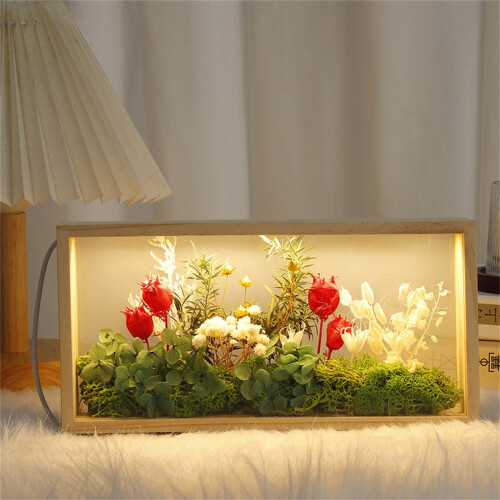 Photo Frame Dry Flower Display Box Forest Theme Double Sided