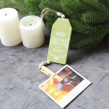 Wooden Blue Christmas Tree Pendant Nordic Style