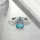Sterling Silver Turquoise Moonstone Ring for Women Vintage 2