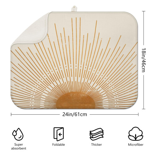 Tapete de secagem de cozinha boho em microfibra, 45 x 60 cm 1