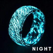 Glow-in-the-Dark Ring Unisex Size 6 Black Blue