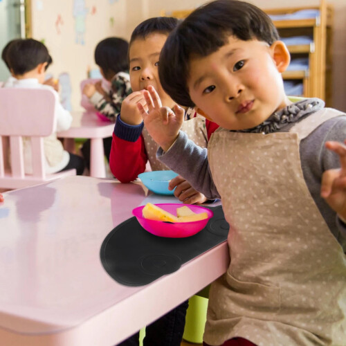 黑色硅胶汽车造型餐垫 防汤汁溢出凹槽设计 2