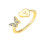 Women's stainless steel butterfly initial ring dainty thin 1