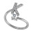 Women's Stainless Steel Initial Ring with Cubic Zirconia 1