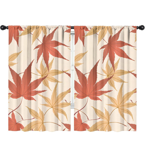 Pumpkin Pattern Thanksgiving Curtains Farmhouse Style 2