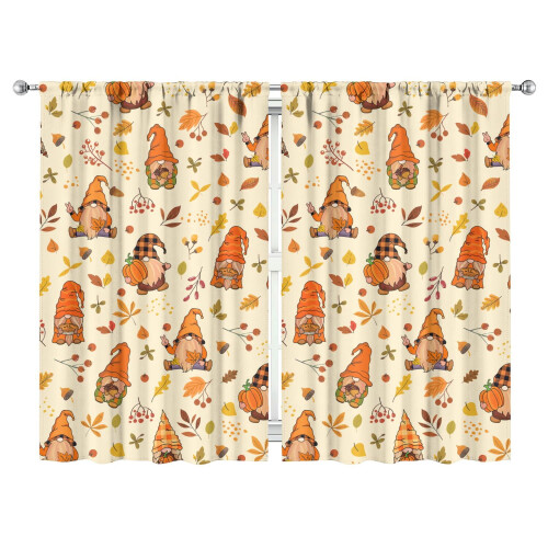 Fall Kitchen Curtains Pumpkin Theme 2 Pack 52x84 Inch