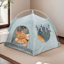 Cat Tent Cave Bed with Soft Mat Portable Folding House