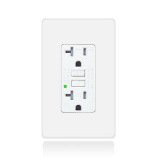 White 20A GFCI Outlet 8-Pack with LED Indicator and Wall