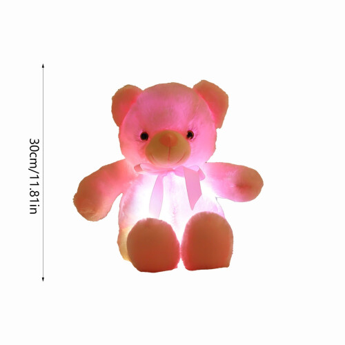 LED Light-Up Stuffed Bear 11.8 Inch Multicolor