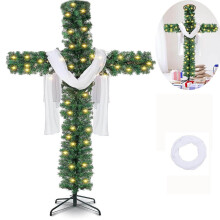 Foldable Christmas Tree with Clear Bubble Lights and White