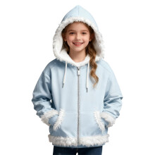 Christmas hoodie for girls and boys light blue 7-8 years
